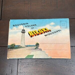 Vintage Postcard Folder Biloxi, Mississippi - never mailed - has slight‎ creases